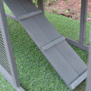 Pawhut Two Level Grey Rabbit Hutch