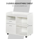 Vinsetto Printer Stand with Open Storage Shelves White