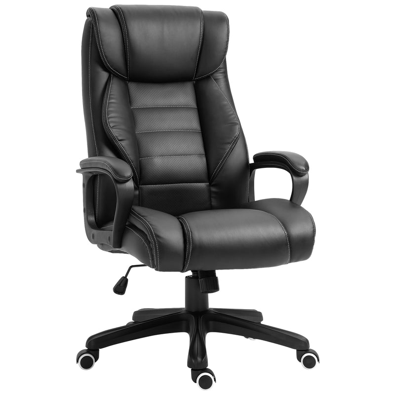 Vinsetto High Back Executive Office Chair 6- Point Vibration Massage Extra Padded Swivel Ergonomic Tilt Desk Seat Black 6 Points Chair