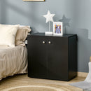 HOMCOM Freestanding Storage Cabinet w/ Two Shelves Wooden Sideboard - Black
