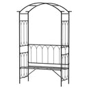Outsunny Garden Arbour Bench Plant Climbing Support Trellis Rose Vines Black