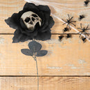 Halloween Rose with Black Skull