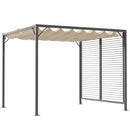 Outsunny Metal Pergola Patio Sun Shelter Grape Tent Retractable Canopy UV Cut