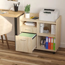 Vinsetto Printer Stand with Open Storage Shelves Oak