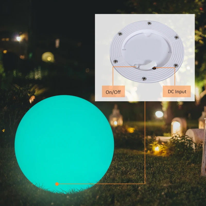 HOMCOM Glowing LED Ball 35cm Colour Change with Rechargeable Battery