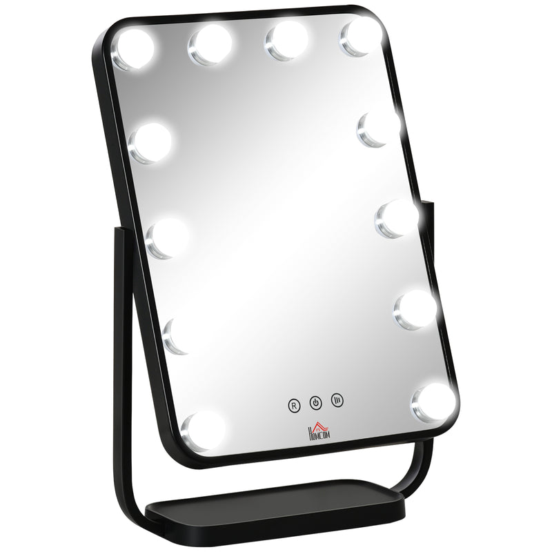HOMCOM Hollywood Vanity Mirror with Dimmable LED Bulbs, Memory Function Bedroom