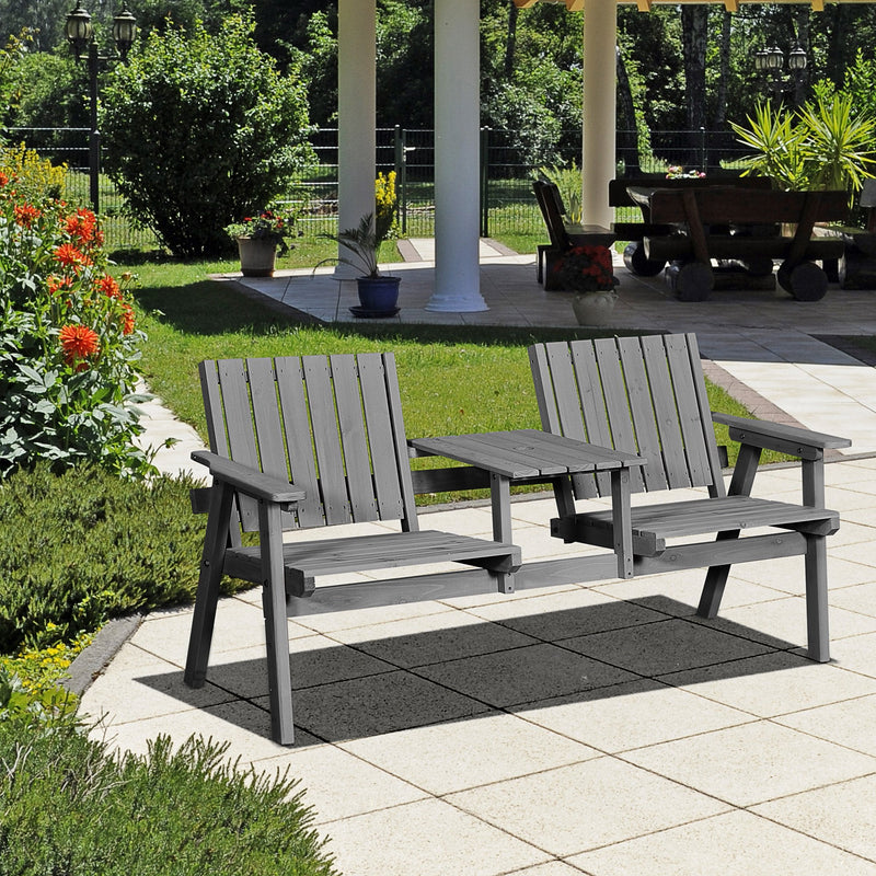 Outsunny Garden Bench - Grey