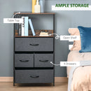 HOMCOM Fabric Chest of Drawers Storage Unit 58x29x103cm - Black