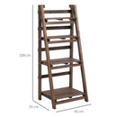 Outsunny 4-Tier Wooden Plant Shelf Foldable Flower Pots Holder Stand