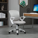 Vinsetto Mesh Office Chair Swivel Desk Task Computer Chair with  Lumbar Back Support Adjustable Height Arm for Home Grey Home PC w/ Arm