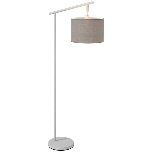 HOMCOM Modern Floor Lamps For Living Room With Rotating Lampshade, Standing Lamp For Bedroom, LED Bulb Included, Grey