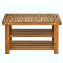 Acacia Wood Shoe Bench  3-Tier Shoe Storage Rack Hallway Organizer Shelf for Entryway Living Room Bedroom