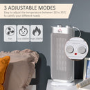 HOMCOM Indoor Space Heater Oscillating Ceramic Heater w/ Adjustable Modes 1000W/2000W