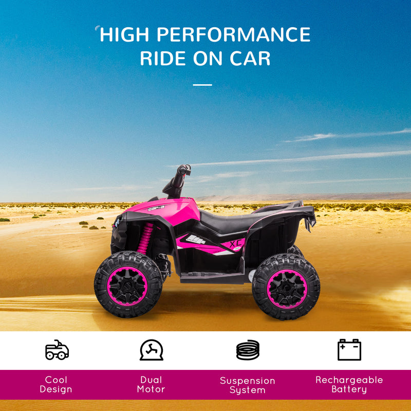 HOMCOM Kids Electric Ride On Quad Bike 12v - Pink