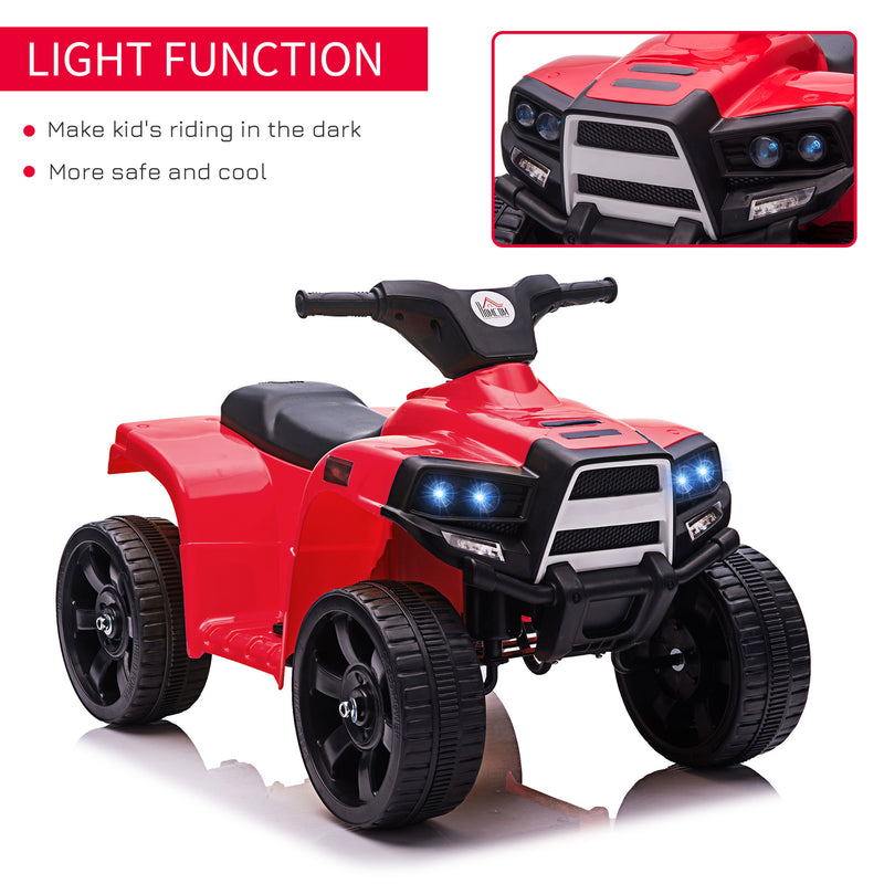 HOMCOM Kids Electric Ride On Quad Bike 6V - Black/Red