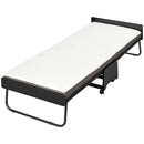 HOMCOM Folding Bed with Mattress, Portable Guest Bed with Memory Foam and Wheels