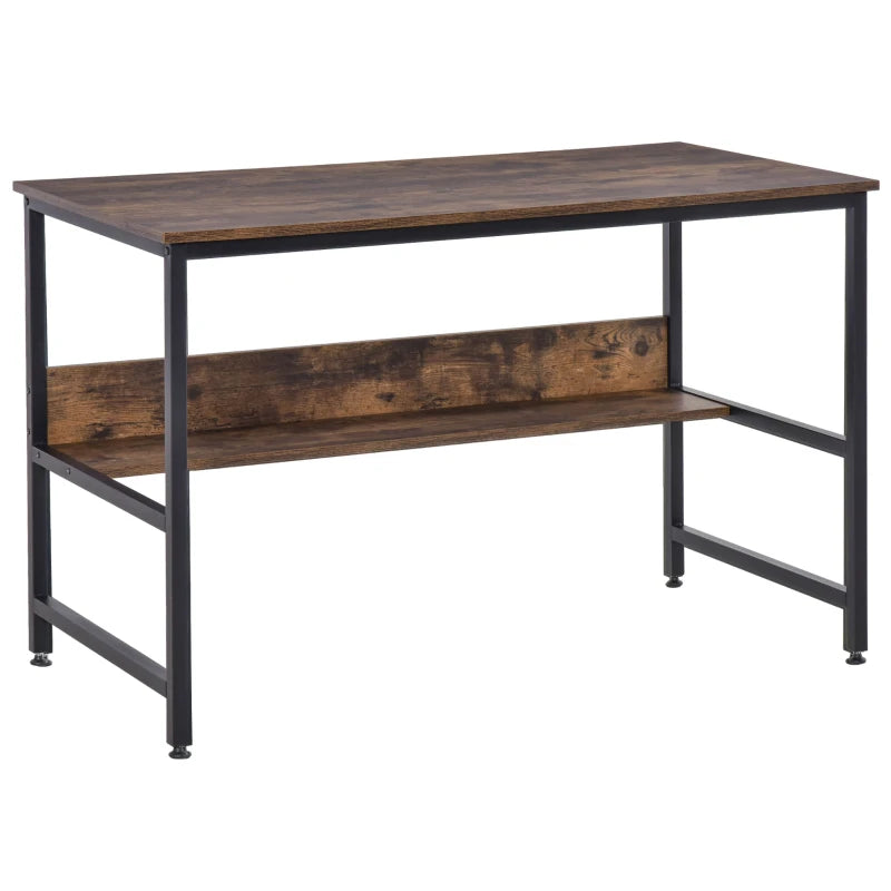 HOMCOM Computer Desk with Shelves - Brown