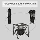 Outsunny Folding Camping Table Portable Picnic Table w/ Built-in Cooler & Carry Bag