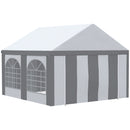 Outsunny 4 X 4m Party Tent, Marquee Gazebo With Sides, Windows And Double Doors