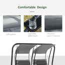 Outsunny Canopy Swing 2 Separate Relax Chairs w/ Handrails and Removable Canopy Grey