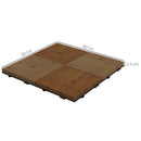 Outsunny 9 Pcs Interlocking Flooring Tiles for Patio, Balcony, Hot Tub, Brown