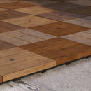 Outsunny 9 Pcs Interlocking Flooring Tiles for Patio, Balcony, Hot Tub, Brown