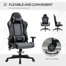 Vinsetto Gaming Chair Racing Style Ergonomic Office Chair High Back Computer Desk Chair Adjustable Height Swivel Recliner with Headrest and Lumbar Support Grey w/