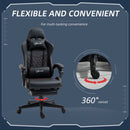 Vinsetto Racing Gaming Chair with Swivel Wheel PU Leather Recliner Gamer Desk for Home Office Black Red w/ Arm