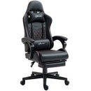 Vinsetto Racing Gaming Chair with Swivel Wheel PU Leather Recliner Gamer Desk for Home Office Black Red w/ Arm