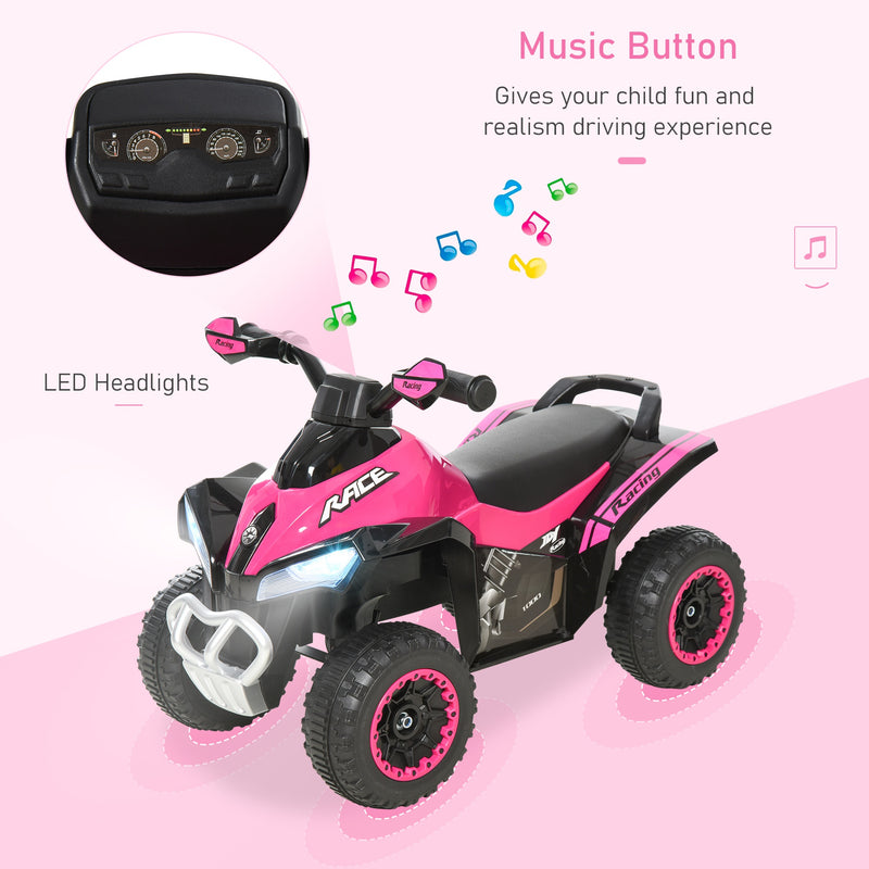 Kids Manual Ride On Quad Bike - Pink