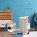 HOMCOM 2180W Oil Filled Radiator, 9 Fins, Portable Heater W/ Timer, Thermostat Control