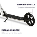 HOMCOM Folding Kick Scooter with Brakes - White