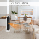 Ceramic Space Heater Indoor Tower Heater with 45 Degree Oscillation Remote Control 24H Timer Tip-Over & Overheating Protection 1200W/2000W PTC Portable Oscillating