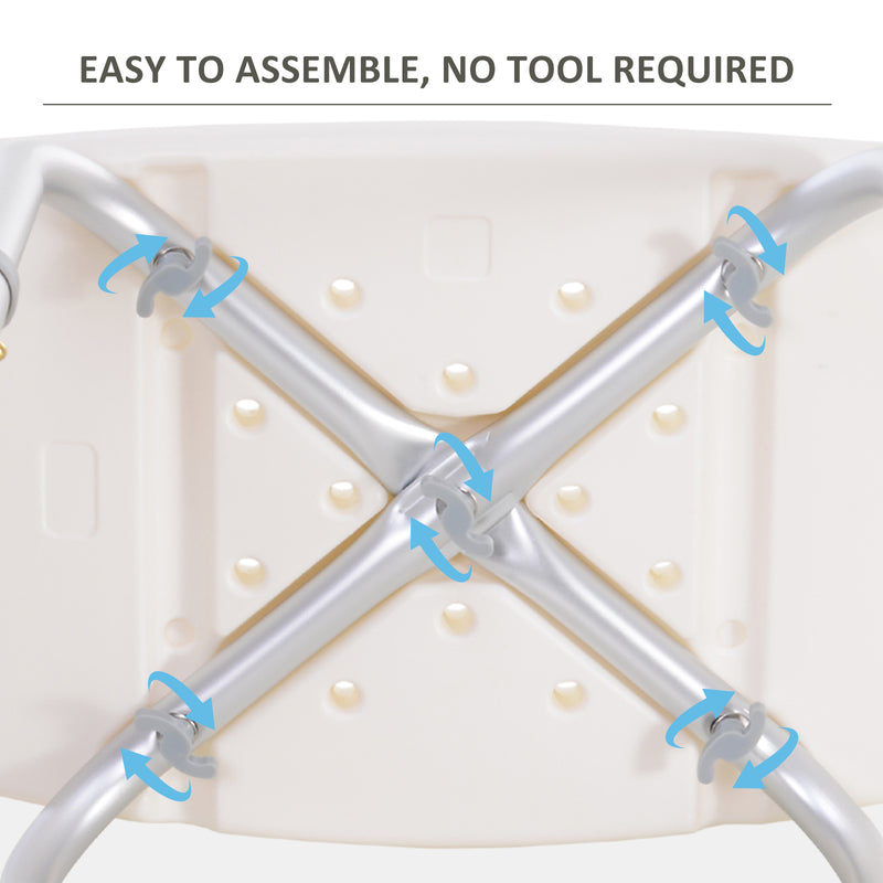 HOMCOM Shower Stool White