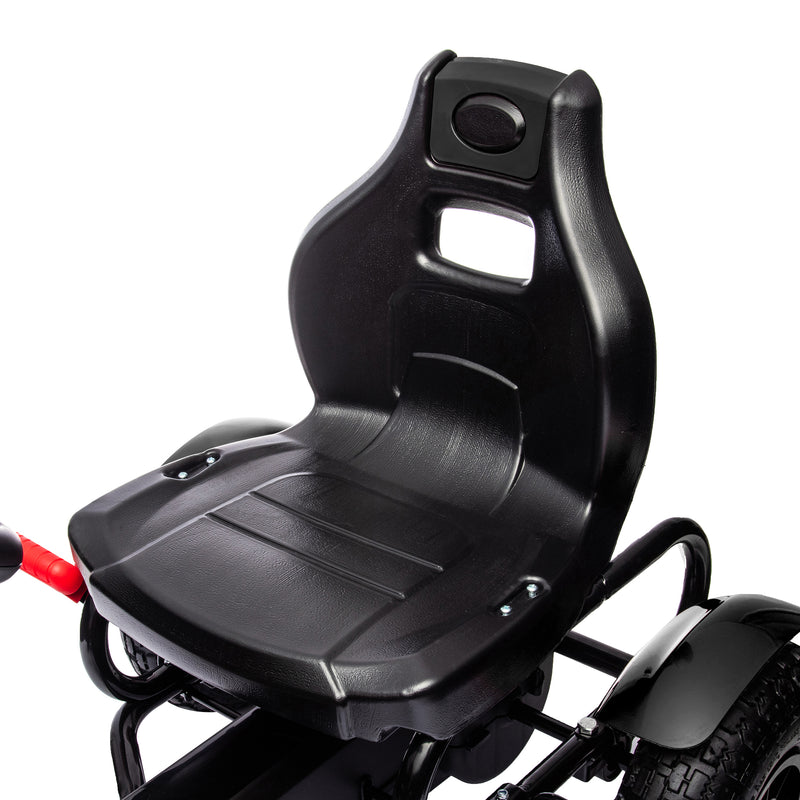 HOMCOM Children Pedal Go Kart w/ Adjustable Seat, Inflatable Tyres - Black