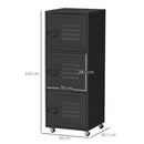 HOMCOM Filing Cabinet with Metal Door 103x38x38cm Black
