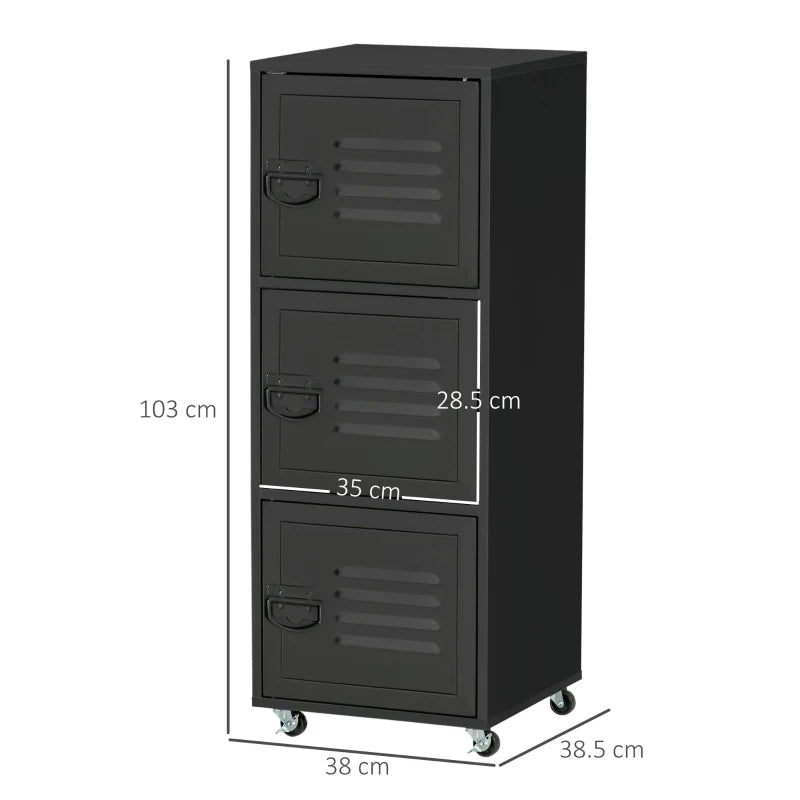 HOMCOM Filing Cabinet with Metal Door 103x38x38cm Black