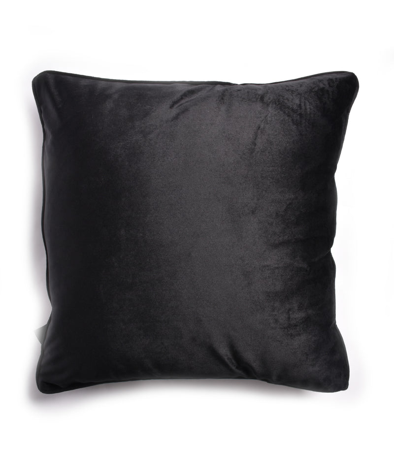 French Velvet Piped Edge Cushion 55 x 55cm - Black