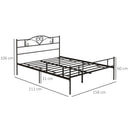 HOMCOM King Metal Bed Frame w/ Headboard and Footboard, 31cm Under-bed Space