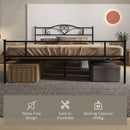 HOMCOM King Metal Bed Frame w/ Headboard and Footboard, 31cm Under-bed Space