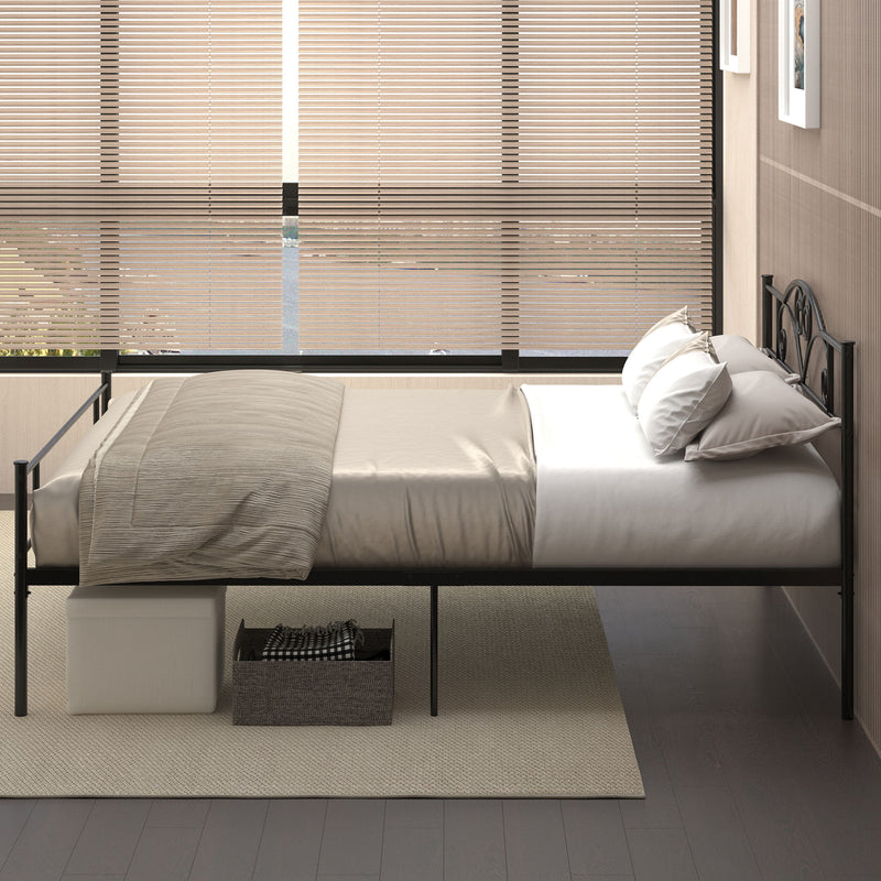 HOMCOM King Metal Bed Frame w/ Headboard and Footboard, 31cm Under-bed Space
