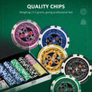 SPORTNOW 500-Piece Poker Chips Set W/ Mat, Aluminium Case, Two Decks Of Cards