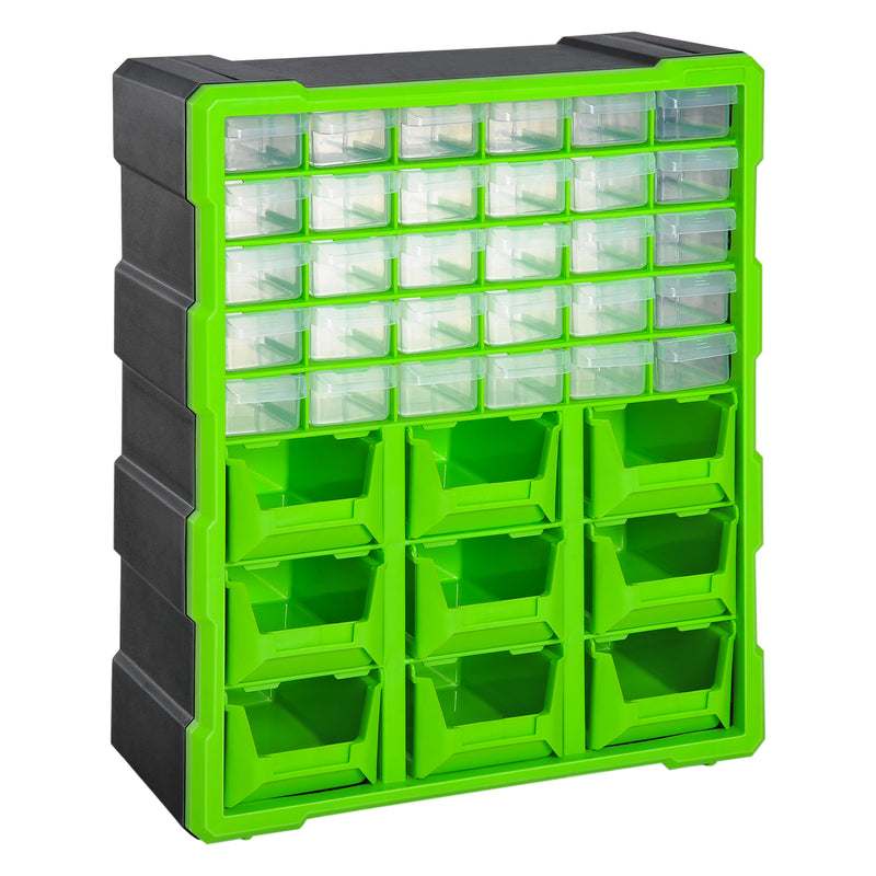 DURHAND 39 Drawer Parts Organiser Wall Mount Storage Cabinet Tool Clear Plastic
