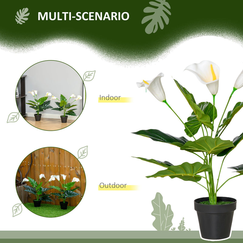 HOMCOM Calla Lily Flower - Artificial Plants