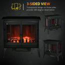 HOMCOM Electric Fireplace Heater with LED Flame Effect - Black