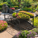 Outsunny 1.2M Classic Arch Bridge for Ponds Creeks Streams Borders, Black