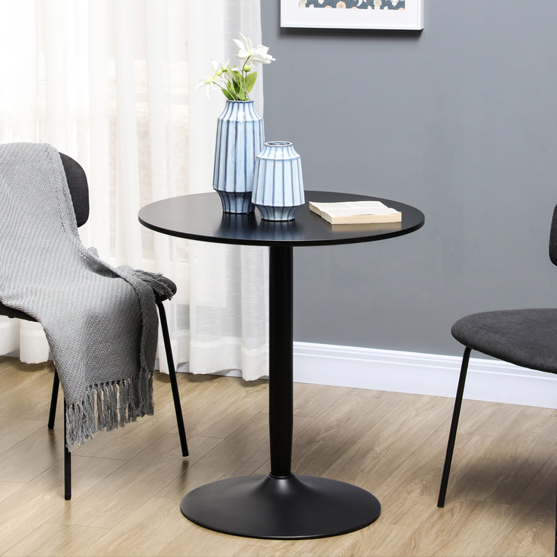 HOMCOM Round Dining Table with Steel Base, Non-slip Pad for Living Room