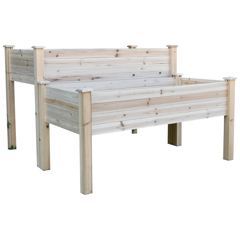 2 Piece Elevated Wooden Planter