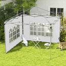 Outsunny Gazebo Side Panels for 3x3(m) or 3x4m Pop Up Gazebo, 2 Pack, White