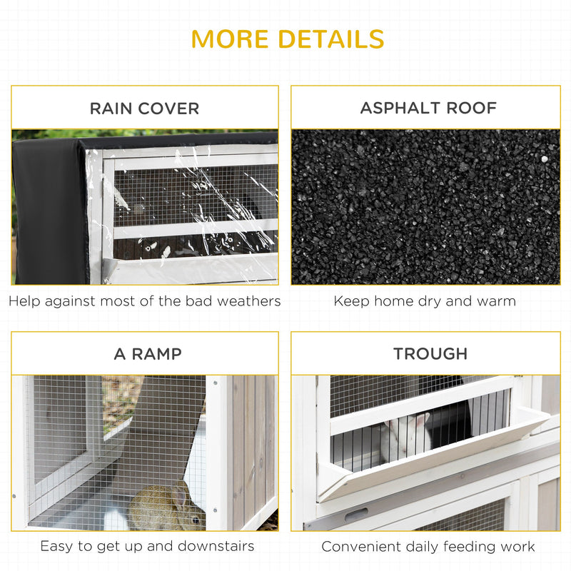 Pawhut Two Tier Rabbit Hutch